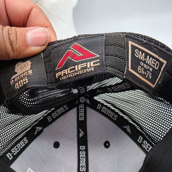 Pacific Headwear D-Series 405 S/M Black Mesh Trucker Baseball Hat Adjustable - Picture 6 of 9